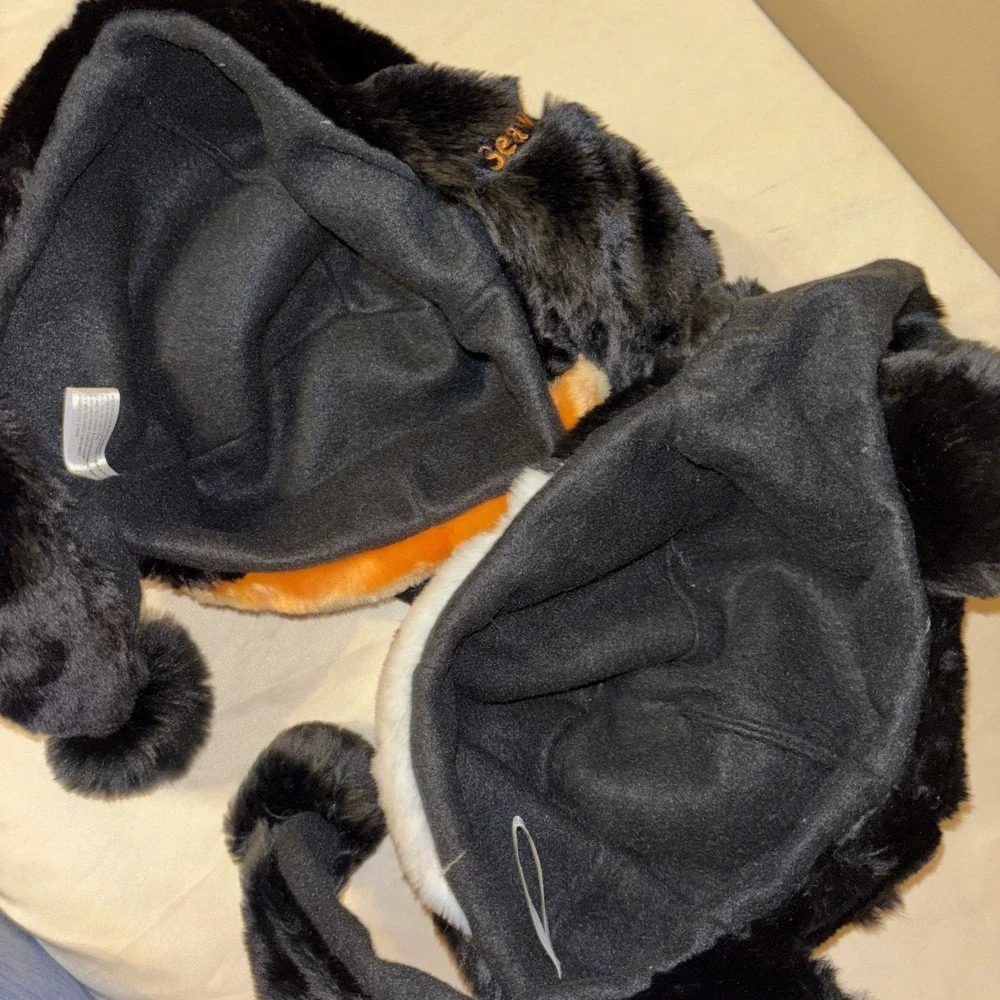 NWT Sea World Plush 3D Hat Lot Of 2 Orca Whale & Emperor Penguin Youth Adult